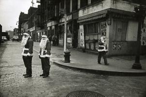 Santas on Houston Street, NYC