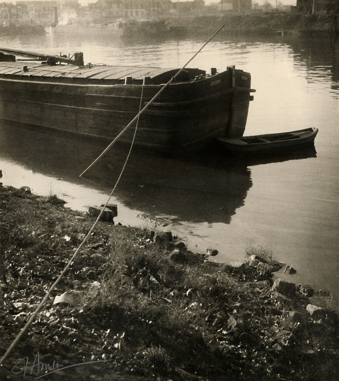 Barge on River