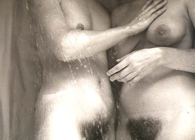 Two Nude Women in a Shower