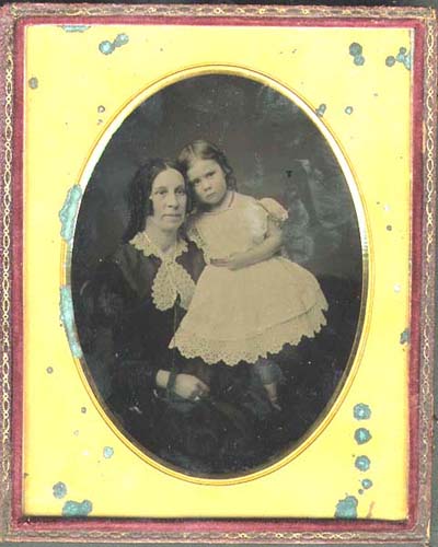 Portrait of Mother and Child in Lace Finery