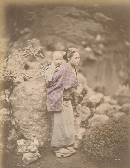 Anonymous - Japanese Mother and Child/Wooden Bridge, Tokyo, Japan