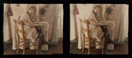 Anonymous - Woman Sitting Partially Undressed in Slip