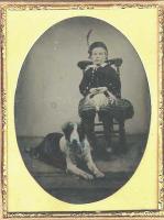 Anonymous - Seated Boy with Feather Hat and Dog