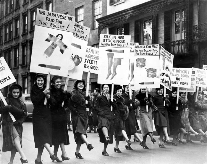 Women Protest Against Use of Japanese Goods, NYC