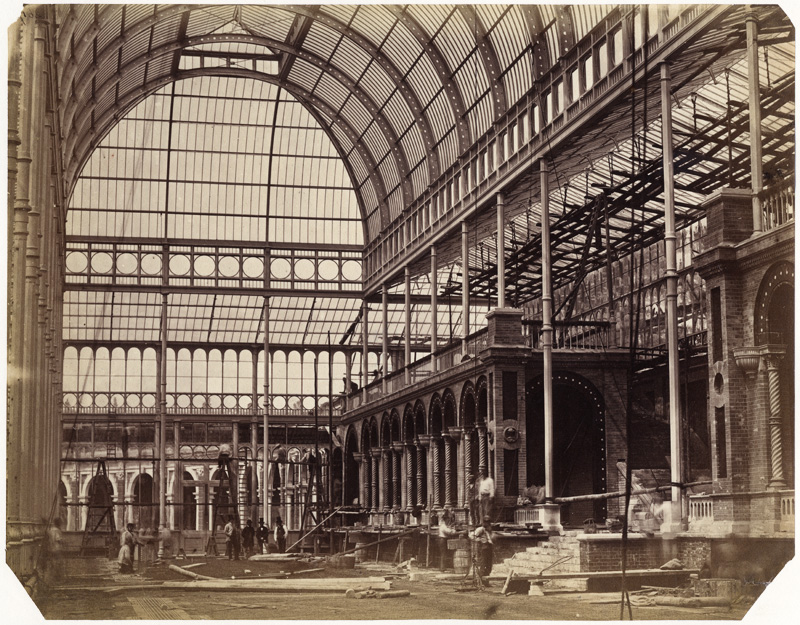 B. L. Spackman (attributed to) - Construction of the 1862 International Exhibition at South Kensington [Main Entrance]
