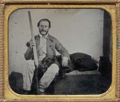 Anonymous - Hunter with Shotgun and Faithful Dog Companion