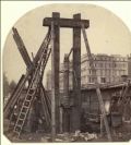 B. L. Spackman (attributed to) - Construction of the 1862 International Exhibition at South Kensington [Man and Column]