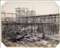 B. L. Spackman (attributed to) - Construction of the 1862 International Exhibition at South Kensington [Early Construction View with Lumber Stacks]
