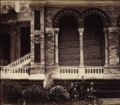 B. L. Spackman (attributed to) - Construction of the 1862 International Exhibition at South Kensington  [View From Garden, with Arches)