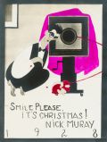 Nickolas Muray - Hand-Colored Christmas Card of Muray�s Portrait by Ralph Barton