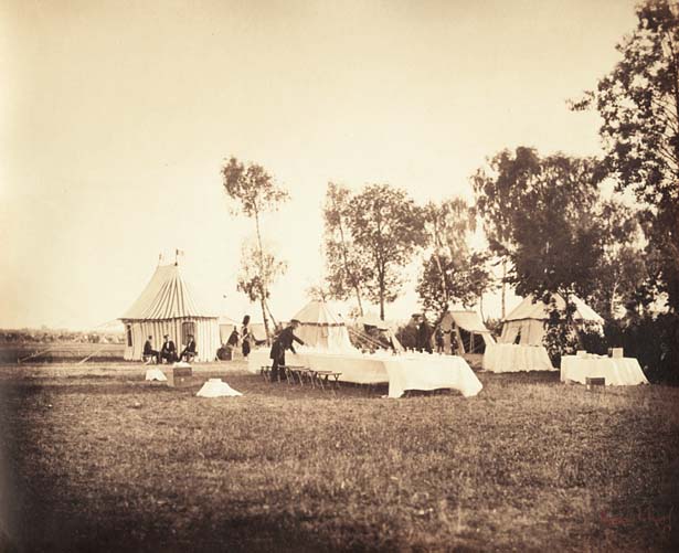 Gustave Le Gray - Preparation of the Emperor's Table, Camp de Chalons