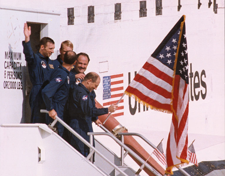 Back on Earth (NASA Crew Returns from First Mission Since Shuttle Disaster)
