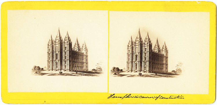 Charles W. Carter - Temple in Course of Construction (Drawing)