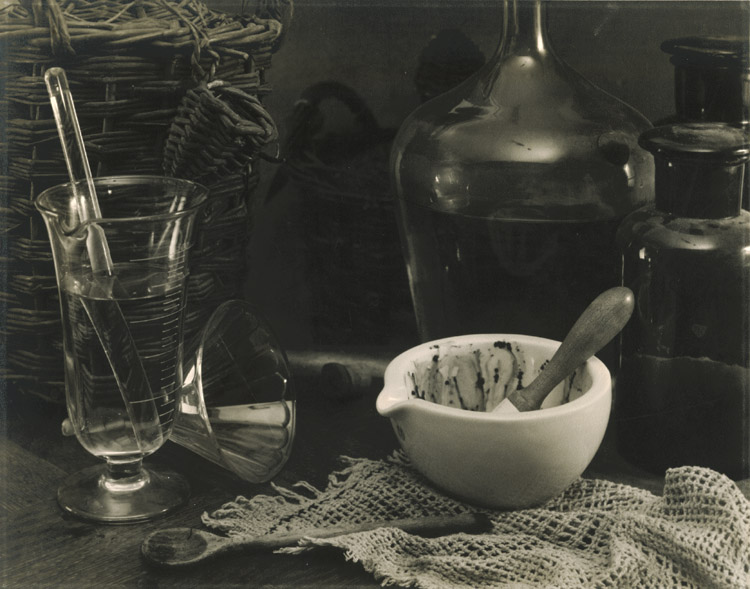Willy Boeckstyns - Still Life of Mortar and Pestal and Chemicals