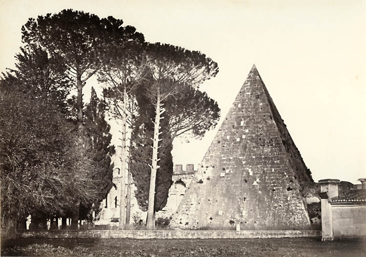 Robert MacPherson - Old Protestant Cemetery with Pyramid of Caius Cestius, the English Burying Ground and Tomb of Shelley, Rome