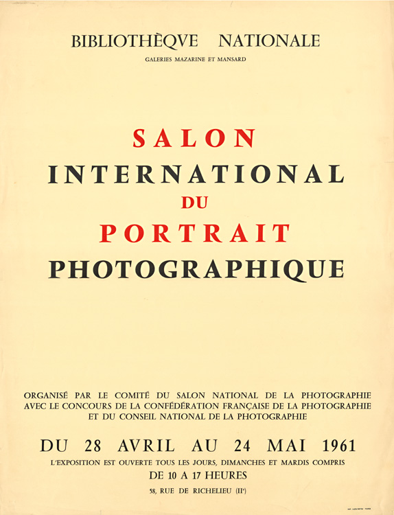 Doisneau, Man Ray, Tabard, Boubat, Weiss, Klein, Varda, etc. - Poster for the Salon International du Portrait Photographique