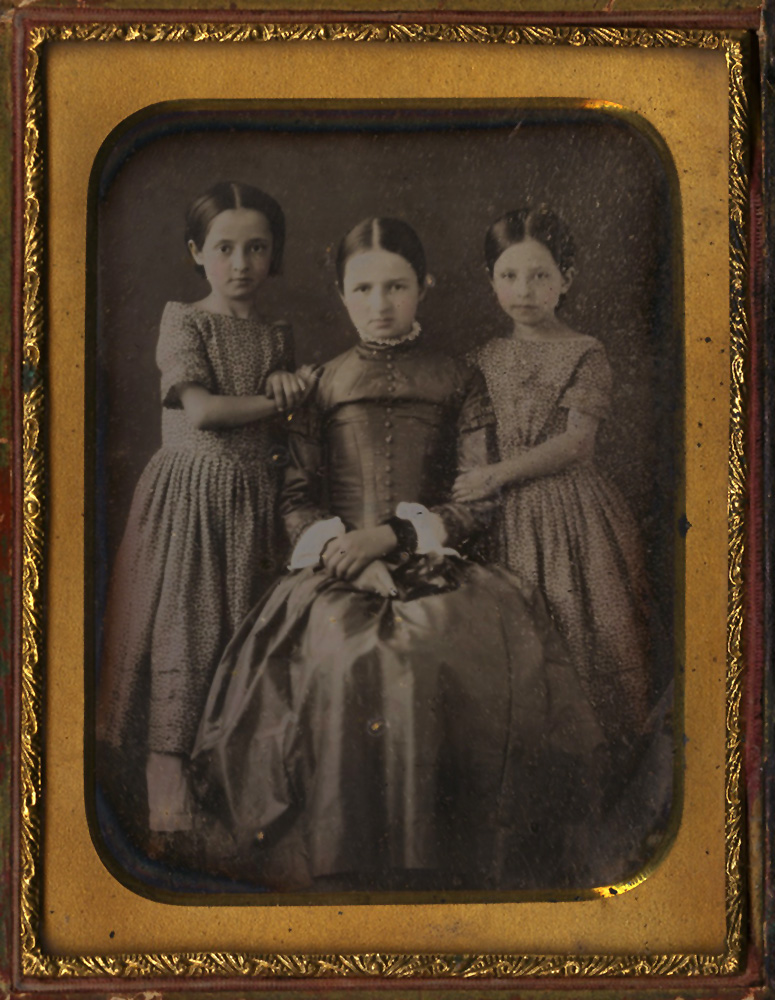 Two Younger Daughters, Holding Dove and Flowers/Young Mother with Two Daughters