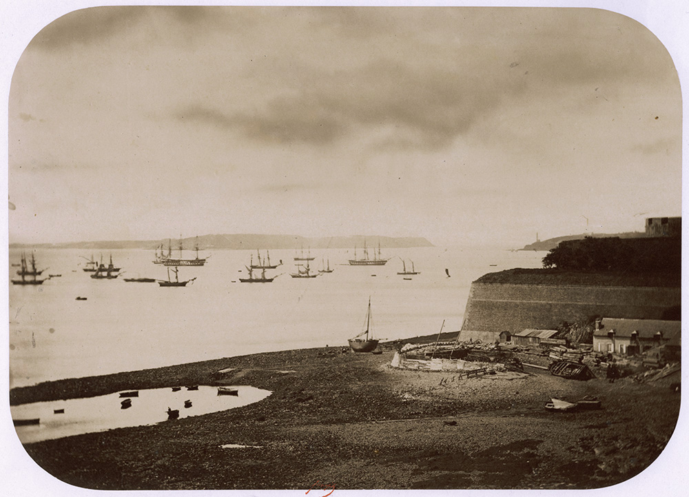 Charles Paul Furne - Ships in Harbor in Bretagne, France (Brest, la Rade)