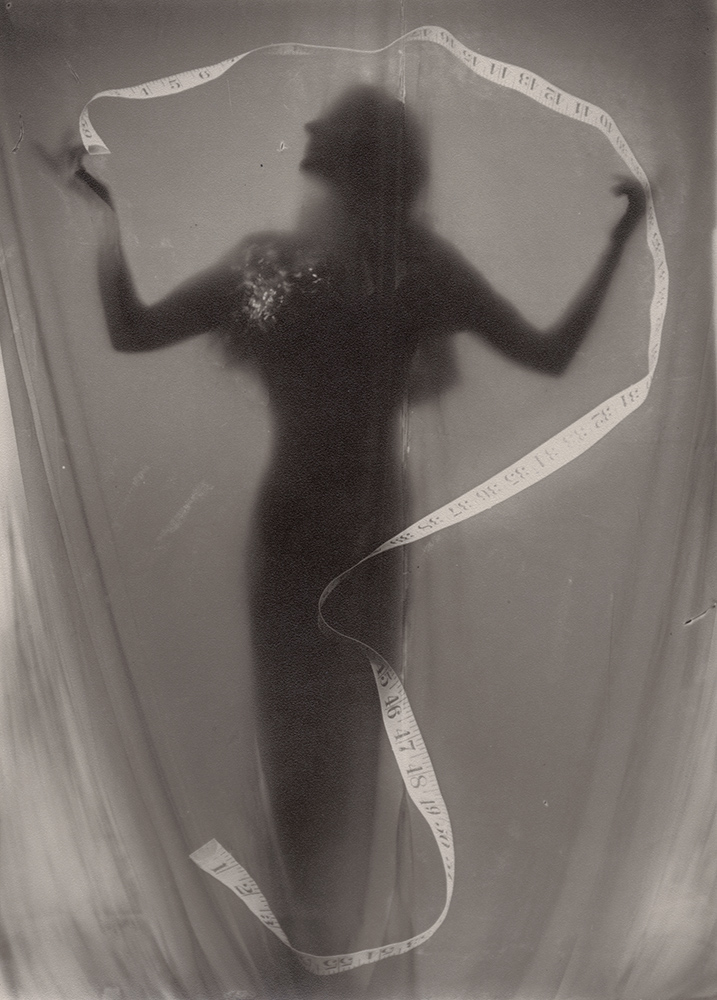 Gilbert Adams - Photomontage (Woman’s Silhouette and Tape Measure)