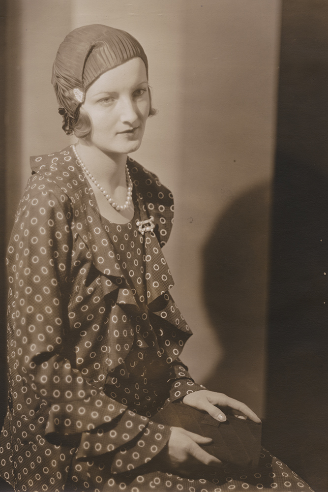 Woman with Pearls and Flapper Hat