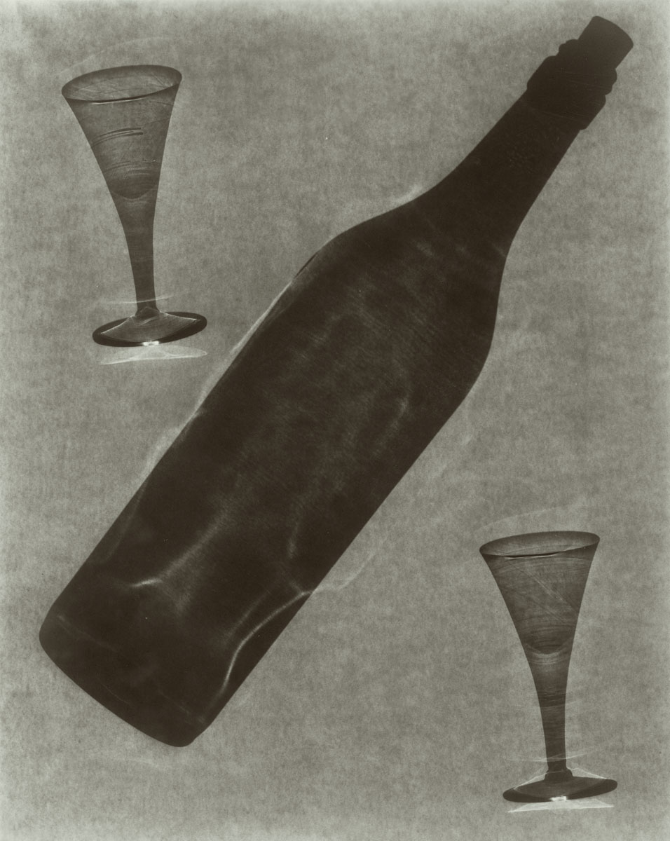 Ben Magid Rabinovitch - Photogram with Wine Bottle and Glasses