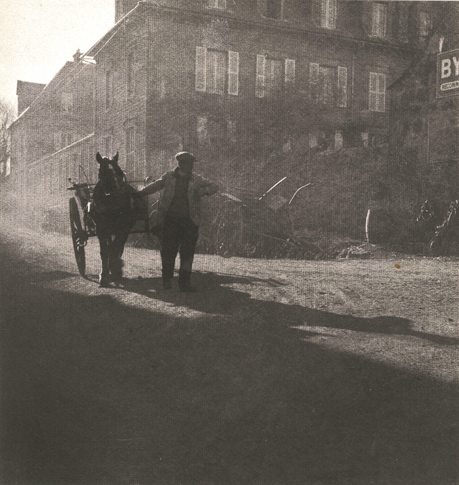 Laure Albin-Guillot - Man with Horse and Cart (From the Series 