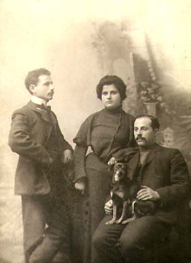 Two Men and a Woman with Dog