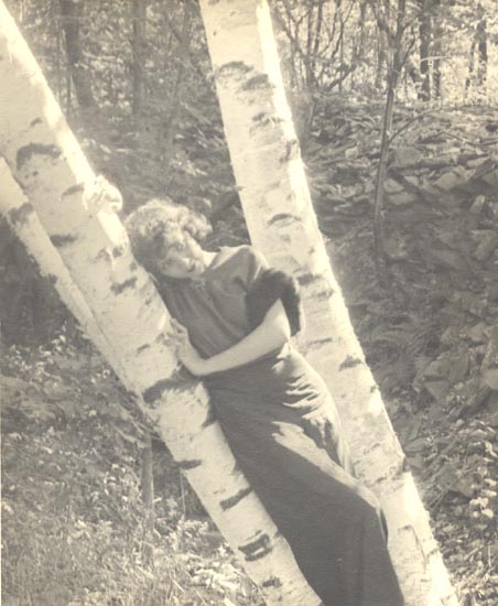 E. Lucerne Mailloux - Portrait of Woman in Fork of Tree