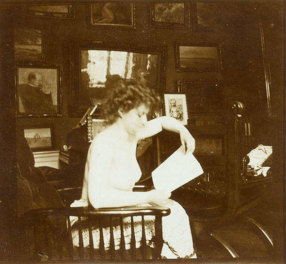 Auguste Pierre Delbet - Female Nude Study in the Studio (Sitting)