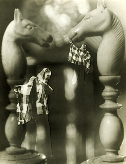 Photomontage with Chess Pieces and Woman