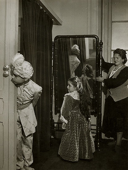 Children in Costume with Mirror