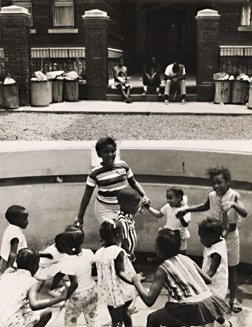 Arthur Tress - Experimental Street Park, Black Children Dance While Parents Watch, Brooklyn