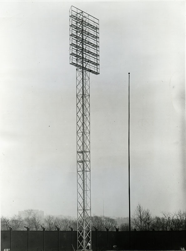 Light Towers Erected in Forbes Field, Pittsburgh, PA