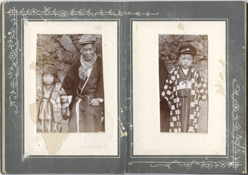 Accordion Photo Album Featuring Images of Geishas and Personal Family Photos