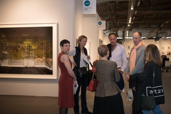 Group in front of the Edwynn Houk Gallery booth. (Photo by Julienne Schaer)