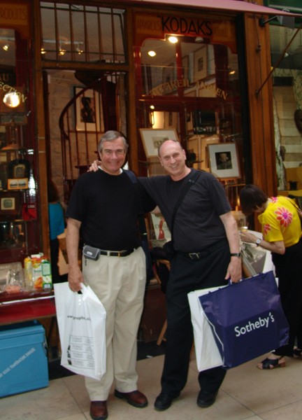 Len Walle and Alex Novak, new Daguerreian Society board members, out shopping in Paris in front of the old Photo Verdeau.