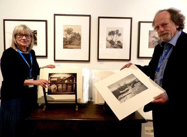 Paula and Robert Hershkowitz and 19th-century masters. (Photo by Michael Diemar)