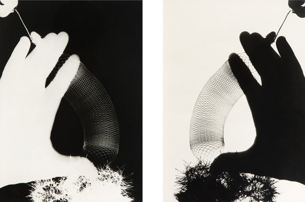 Man Ray's Rayograph, untitled (hands and spiral)