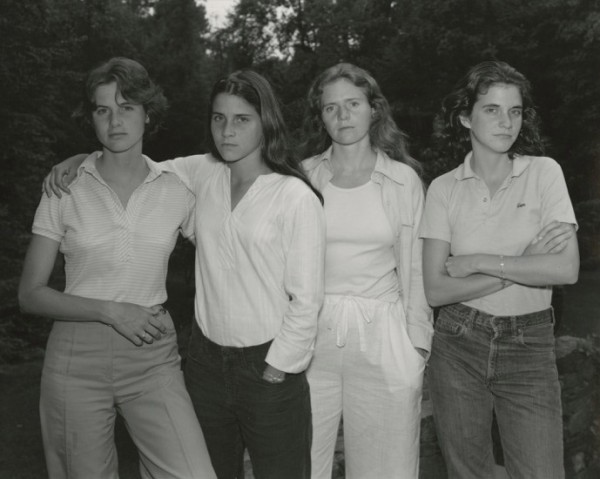 Nicholas Nixon: Heather Brown McCann, Mimi Brown, Bebe Brown Nixon, & Laurie Brown, New Canaan, Connecticut, silver print, 1975
