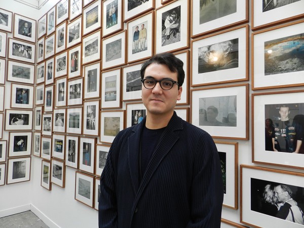 Jean-Kenta Gauthier in front of the J. H. Engström installation.  (Photo by Michael Diemar)