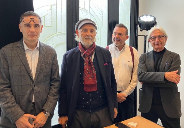 From left to right: the Italian photographers and founding members of the Visioni di Frontiera group: Massimo Renzi, Enzo Carli, Serge Plantureux and Giorgio Cutini. (Photo by Michael Diemar)